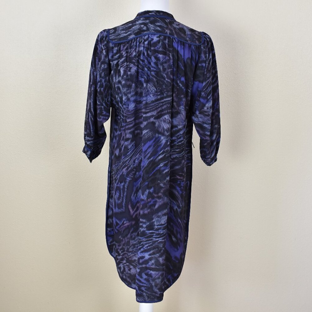 Rebecca Taylor Silk Leopard Animal Print Shirt Dress - 4 - Picture 4 of 10
